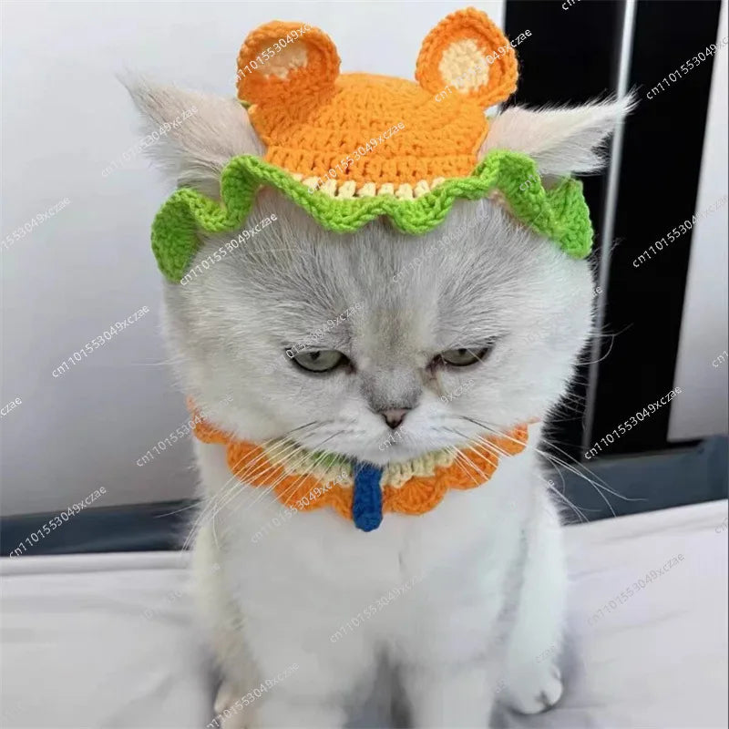 Hand-woven dog cat collar hat, clothing for Loona robot dogs, Zootopia, Judinique, pets