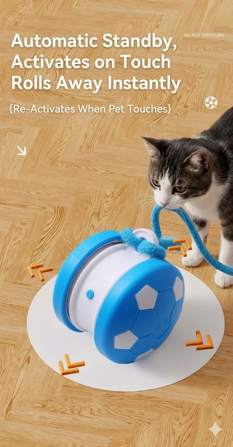Smart Electric Rolling Soccer Pet Toy Automatic Obstacle Avoidance Interactive Anti-Boredom Toy For Cats And Dogs