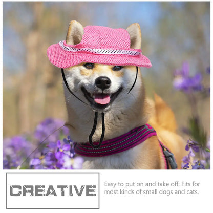 2Pcs Dog Bucket Hat Pet Baseball Cap Small Sun Protection Hats for Cats Dogs Net Visor Summer Outdoor Comfortable Wear Strong
