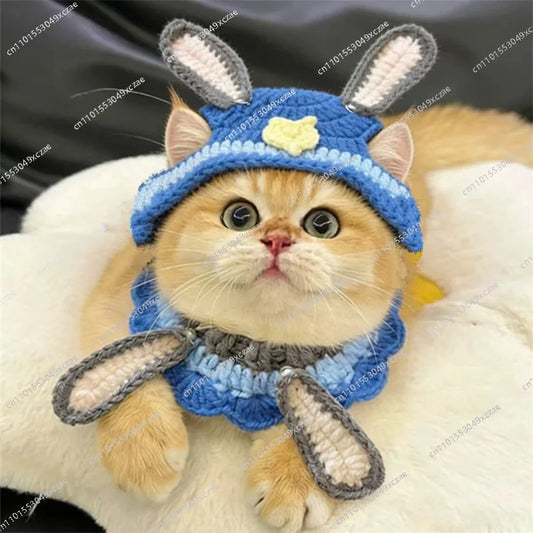 Hand-woven dog cat collar hat, clothing for Loona robot dogs, Zootopia, Judinique, pets