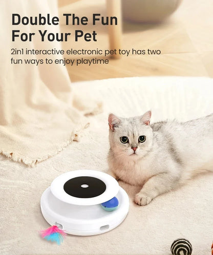 2 in 1 Smart Cat Toys Automatic Feather Fun Ball Toy Set For Cat Dog 5 Modes Interactive Pet Toy Accessories
