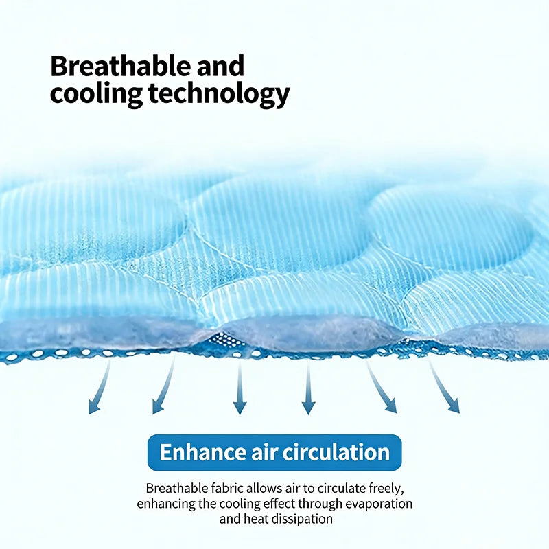 Ice Silk Pet Cooling Mat Cold Feeling Non Slip Washable Breathable Sleeping Pad Summer Nest For Small Medium Large Dog Cat Rest