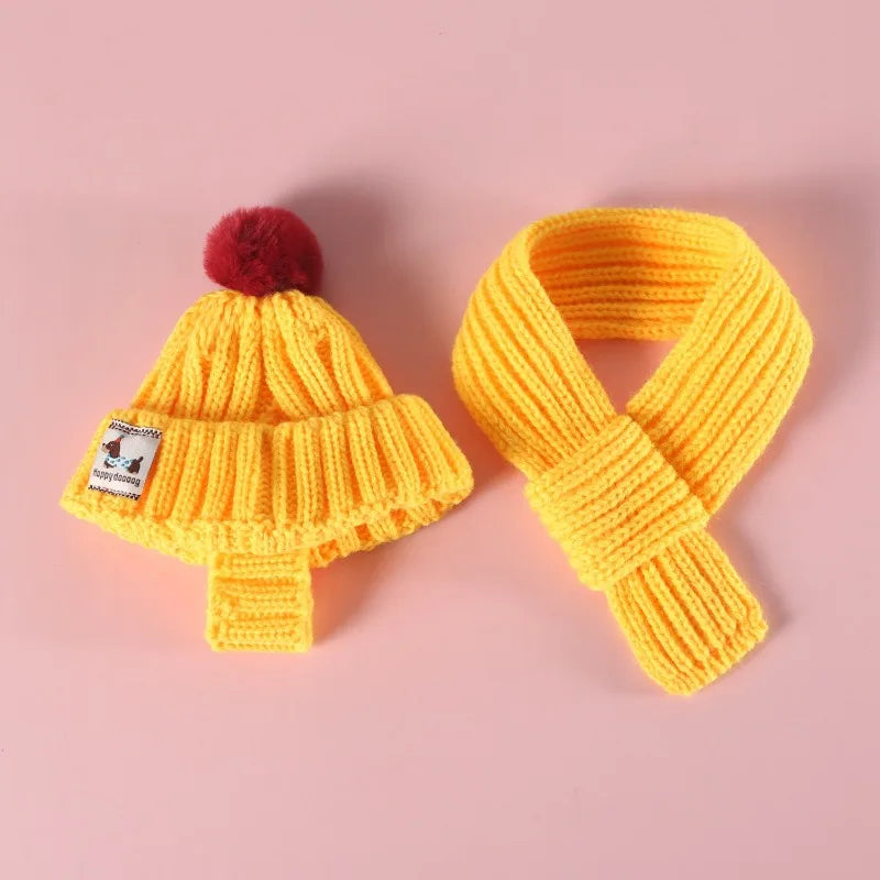 Knitted Dog Hat Exposed Winter Windproof Pet Cap Warm Knit Puppy Clothing for Small Dogs Christmas Photo Props