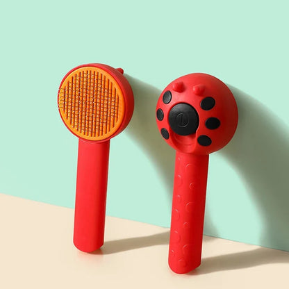 Pet Hair Cleaning Brushing Comb One Click Cat Comb Massage Comb Cat Dog Remove Floss of Cats and Dogs Seven-star Ladybug Comb