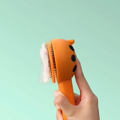 Pet Hair Cleaning Brushing Comb One Click Cat Comb Massage Comb Cat Dog Remove Floss of Cats and Dogs Seven-star Ladybug Comb