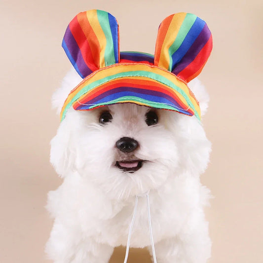 Rainbow Spring Pet Dog Cat Cap Breathable Sunhat Cloth Mesh Canvas Hat For Small Medium Dogs Cats Caps Pet Products