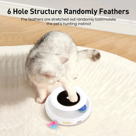 2 in 1 Smart Cat Toys Automatic Feather Fun Ball Toy Set For Cat Dog 5 Modes Interactive Pet Toy Accessories