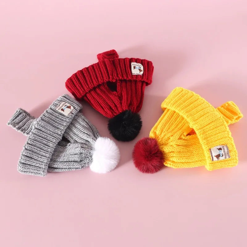 Knitted Dog Hat Exposed Winter Windproof Pet Cap Warm Knit Puppy Clothing for Small Dogs Christmas Photo Props