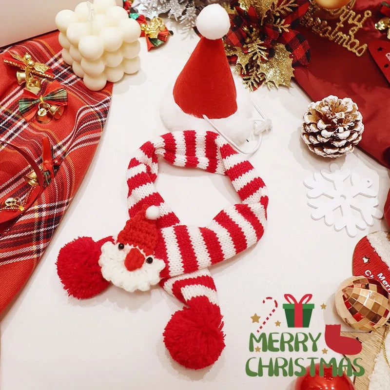 Pet Chinese New Year Christmas Decoration Clothes Bib Dog Scarf Cat New Year Hat Teddy Scarf Small Dog