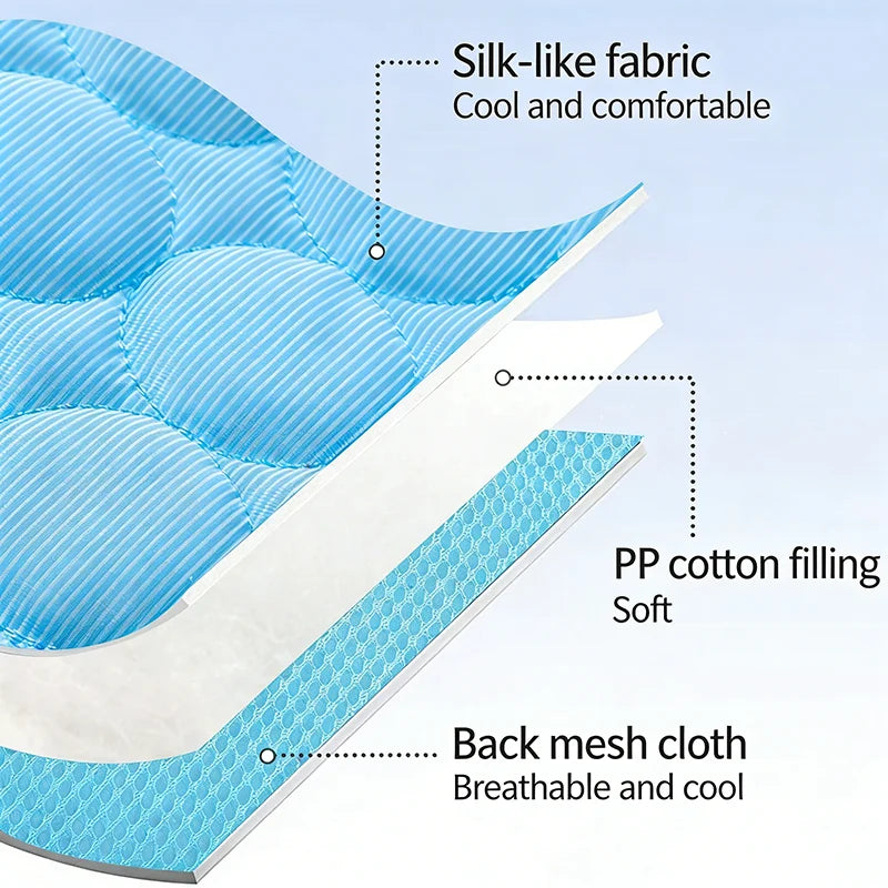 Ice Silk Pet Cooling Mat Cold Feeling Non Slip Washable Breathable Sleeping Pad Summer Nest For Small Medium Large Dog Cat Rest