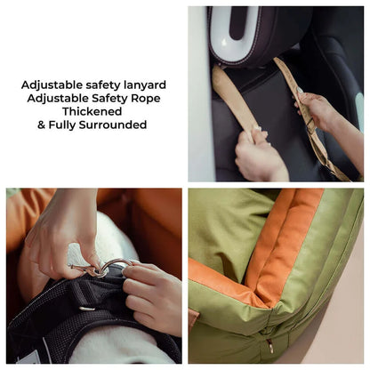 Pet Outing Lathe Luxury Faux Leather Dog Seat Pet Car Booster Bed Multi-Functional Pet Bed for Car Outing Dog/Cat Travel Seat