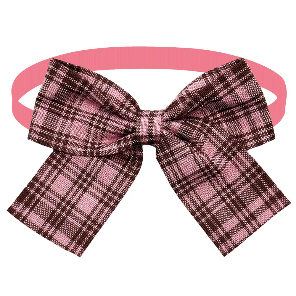 50/100pcs Plaid Dog ties For Mini Small Dog Bowties Adjustable Dogs Pets Cat Bow Tie For Small Dogs Fashion Dog Supplies