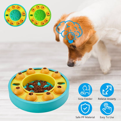 Dog Puzzle Food Feeder Slow Feeding Bowl Interactive Toy Dog Treat Dispensing Toy for IQ Training Mental Enrichment For Small Medium Large Dog Cat