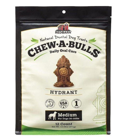Redbarn Pet Products Chew-A-Bulls Hydrant Dog Chew 12 ct Medium