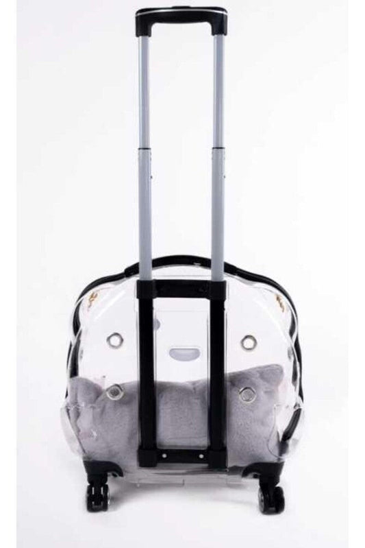 Pet Pretty Clear Rolling Pet Carrier for Cats and Dogs