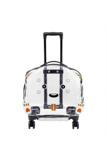 Pet Pretty Clear Rolling Pet Carrier for Cats and Dogs